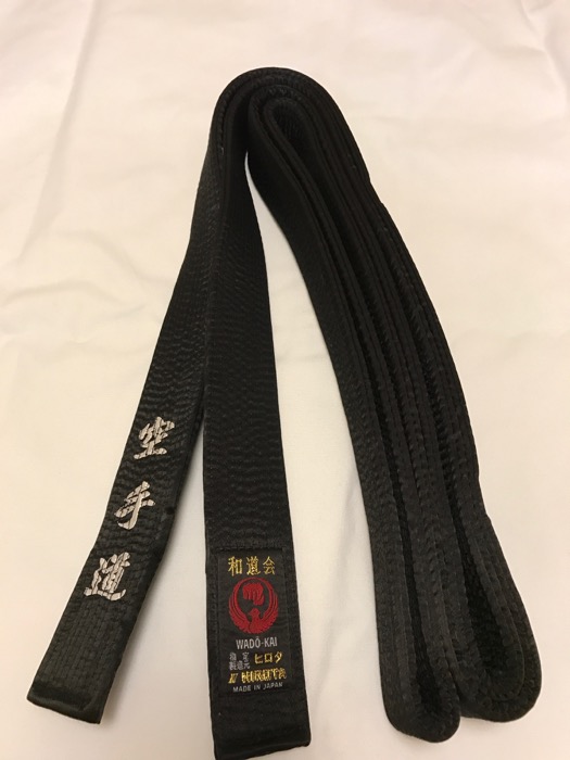 (image for) Hirota Belt B-403 Special Black Satin Shushi - Click Image to Close